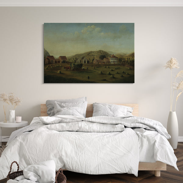 Top-Angebot Kunstdruck Francis Alexander zugeschrieben - Leete Bauernhof, West Claremont, New Hampshire Leinwand auf Keilrahmen gespannt