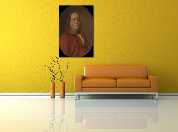 Top-Angebot Kunstdruck Werkstatt von Joseph Siffred Duplessis - Benjamin Franklin (1706-1790) Leinwand auf Keilrahmen gespannt