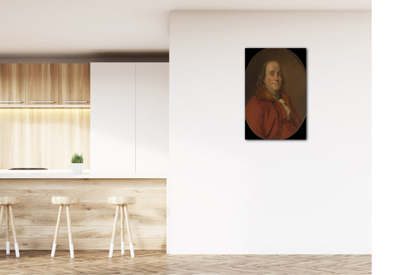 Top-Angebot Kunstdruck Werkstatt von Joseph Siffred Duplessis - Benjamin Franklin (1706-1790) Leinwand auf Keilrahmen gespannt