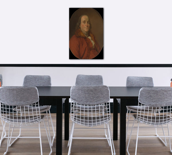 Top-Angebot Kunstdruck Werkstatt von Joseph Siffred Duplessis - Benjamin Franklin (1706-1790) Leinwand auf Keilrahmen gespannt