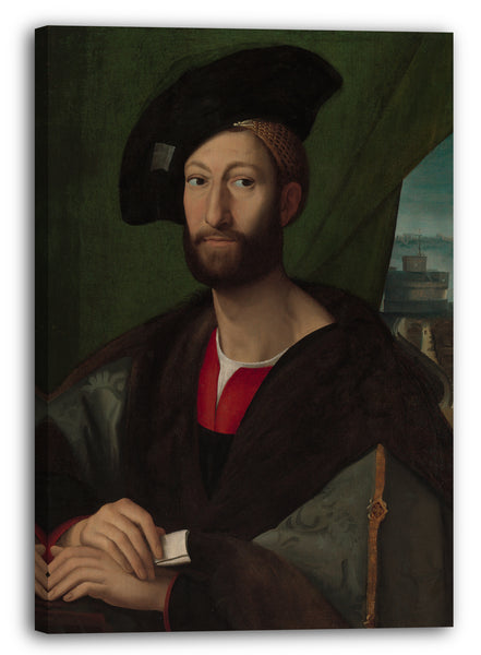 Top-Angebot Kunstdruck Kopie nach Raphael - Giuliano de 'Medici (1479-1516), Herzog von Nemours Leinwand auf Keilrahmen gespannt