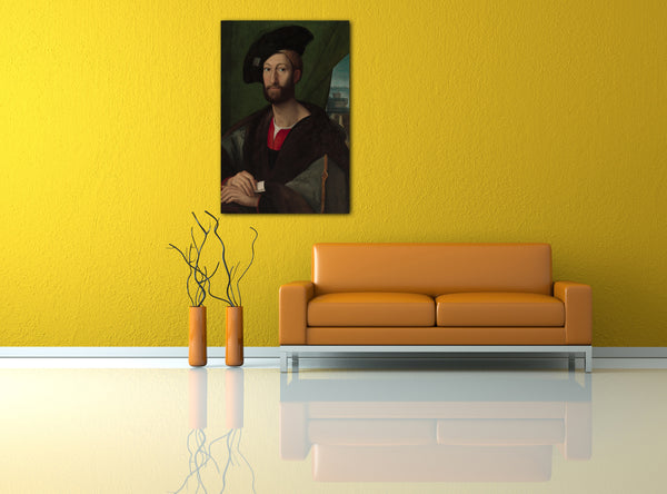 Top-Angebot Kunstdruck Kopie nach Raphael - Giuliano de 'Medici (1479-1516), Herzog von Nemours Leinwand auf Keilrahmen gespannt