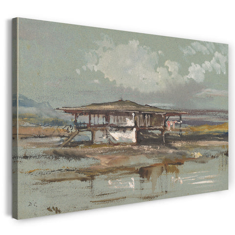 Top-Angebot Kunstdruck Alexandre-Gabriel Decamps - Ein Haus in der Türkei Leinwand auf Keilrahmen gespannt