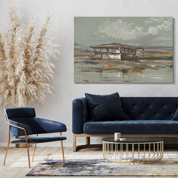 Top-Angebot Kunstdruck Alexandre-Gabriel Decamps - Ein Haus in der Türkei Leinwand auf Keilrahmen gespannt