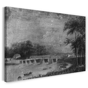 Top-Angebot Kunstdruck A. P. Waite zugeschrieben - Harlem-Brücke, New York Leinwand auf Keilrahmen gespannt