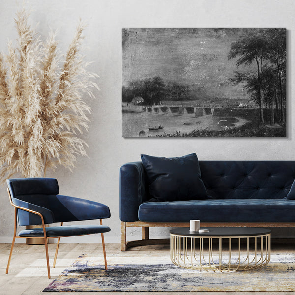 Top-Angebot Kunstdruck A. P. Waite zugeschrieben - Harlem-Brücke, New York Leinwand auf Keilrahmen gespannt