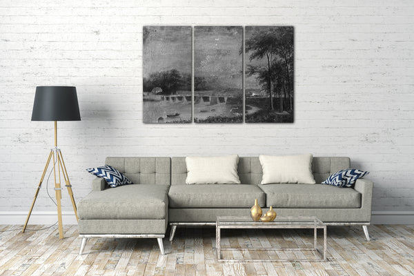 Top-Angebot Kunstdruck A. P. Waite zugeschrieben - Harlem-Brücke, New York Leinwand auf Keilrahmen gespannt