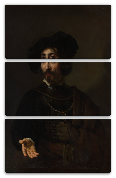 Leinwandbild Stil von Rembrandt - Mann mit einem Stahl-Gorget
