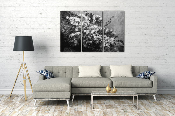 Top-Angebot Kunstdruck Kopie nach Gustave Courbet - Frühlingsblumen Leinwand auf Keilrahmen gespannt