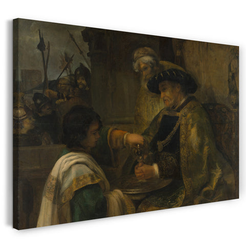 Top-Angebot Kunstdruck Stil von Rembrandt - Pilatus, der seine Hände wäscht Leinwand auf Keilrahmen gespannt