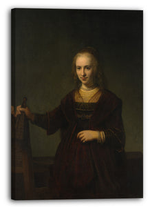 Top-Angebot Kunstdruck Stil von Rembrandt - Porträt einer Frau Leinwand auf Keilrahmen gespannt