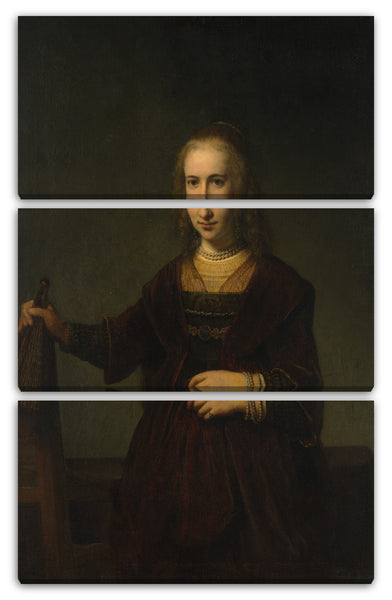 Leinwandbild Stil von Rembrandt - Porträt einer Frau