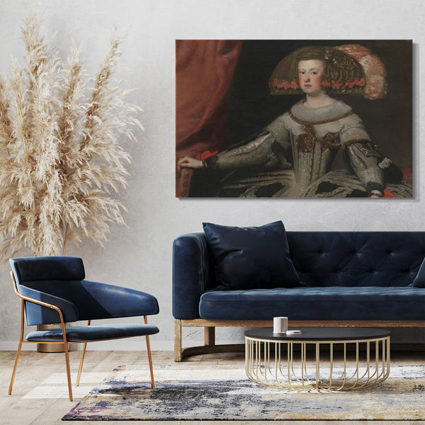 Top-Angebot Kunstdruck Werkstatt von Velázquez - Mariana von Österreich (1634-1696), Königin von Spanien Leinwand auf Keilrahmen gespannt