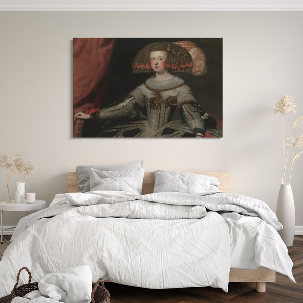 Top-Angebot Kunstdruck Werkstatt von Velázquez - Mariana von Österreich (1634-1696), Königin von Spanien Leinwand auf Keilrahmen gespannt