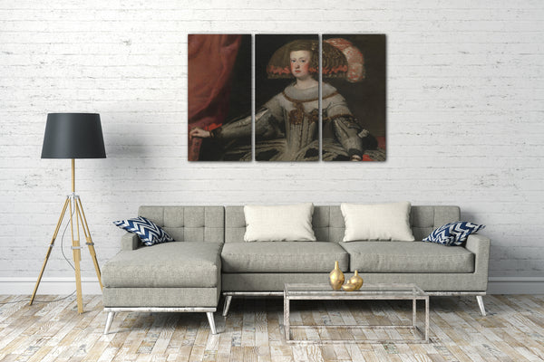 Top-Angebot Kunstdruck Werkstatt von Velázquez - Mariana von Österreich (1634-1696), Königin von Spanien Leinwand auf Keilrahmen gespannt