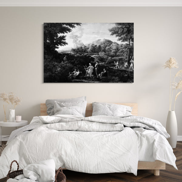 Top-Angebot Kunstdruck Stil von Nicolas Poussin - Orpheus und Eurydike Leinwand auf Keilrahmen gespannt