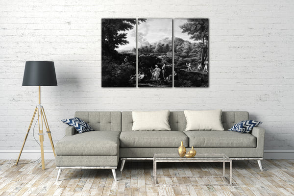 Top-Angebot Kunstdruck Stil von Nicolas Poussin - Orpheus und Eurydike Leinwand auf Keilrahmen gespannt