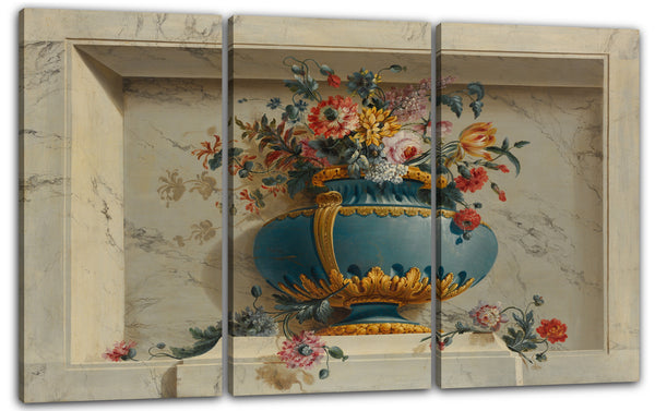 Leinwandbild Michel Bruno Bellengé zugeschrieben - Vase mit Blumen in einer Nische
