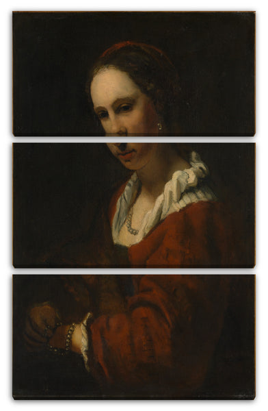 Leinwandbild Kopie nach Willem Drost - Junge Frau mit einer Perlenkette