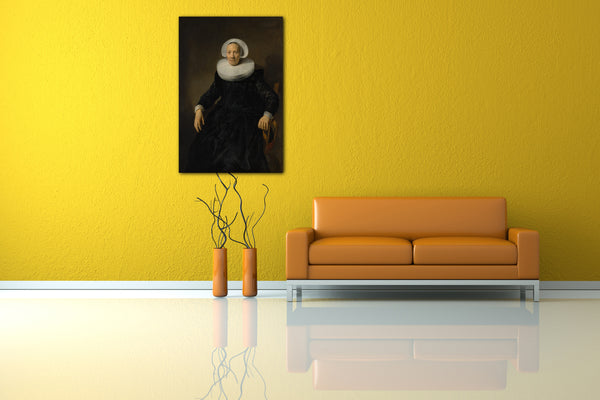 Top-Angebot Kunstdruck Jacob Backer zugeschrieben - Alte Frau in einem Sessel Leinwand auf Keilrahmen gespannt