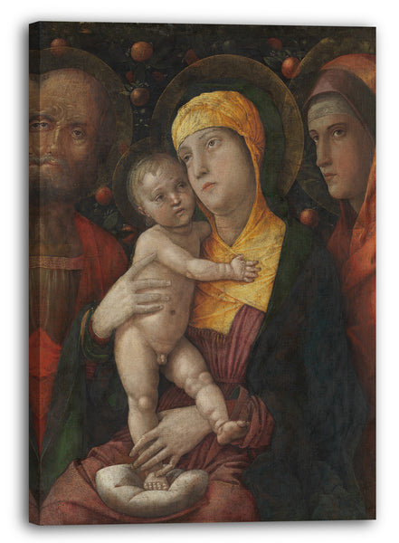 Top-Angebot Kunstdruck Andrea Mantegna - Die Heilige Familie mit der Heiligen Maria Magdalena Leinwand auf Keilrahmen gespannt