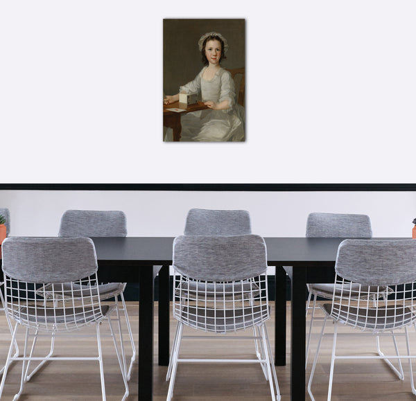 Top-Angebot Kunstdruck Thomas Frye zugeschrieben - Mädchen, das ein Kartenhaus baut Leinwand auf Keilrahmen gespannt