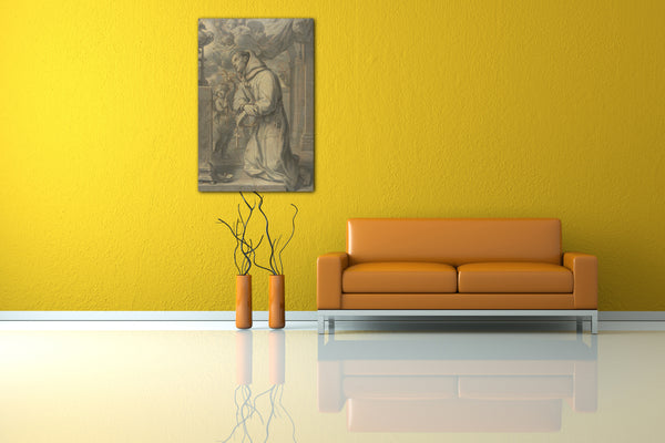 Top-Angebot Kunstdruck Claude François - St. Paschal Baylon Verehrung des Allerheiligsten Sakraments Leinwand auf Keilrahmen gespannt