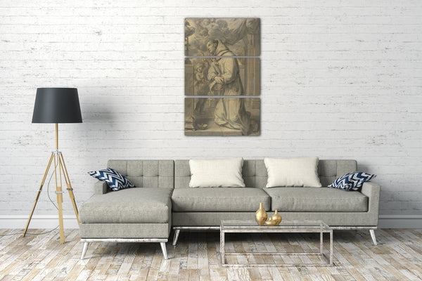 Top-Angebot Kunstdruck Claude François - St. Paschal Baylon Verehrung des Allerheiligsten Sakraments Leinwand auf Keilrahmen gespannt