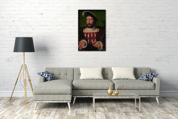 Top-Angebot Kunstdruck Werkstatt von Joos van Cleve - Franz I. (1494-1547), König von Frankreich Leinwand auf Keilrahmen gespannt