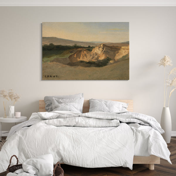 Top-Angebot Kunstdruck Camille Corot - Italienische Landschaft Leinwand auf Keilrahmen gespannt