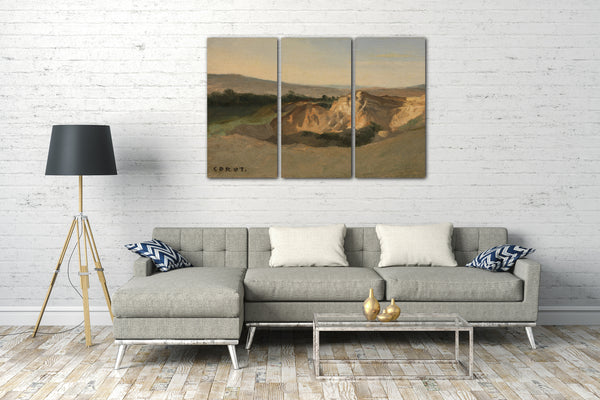 Top-Angebot Kunstdruck Camille Corot - Italienische Landschaft Leinwand auf Keilrahmen gespannt