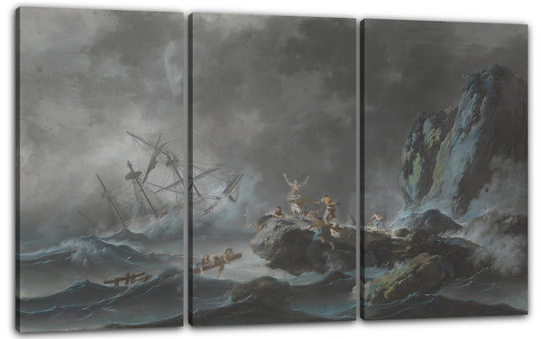 Leinwandbild Jean Pillement - Ein Schiffswrack in einem Sturm