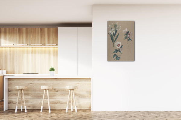 Top-Angebot Kunstdruck Adolf Senff - Studie von Hibiskuspflanzen Leinwand auf Keilrahmen gespannt