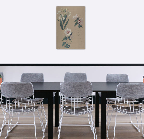 Top-Angebot Kunstdruck Adolf Senff - Studie von Hibiskuspflanzen Leinwand auf Keilrahmen gespannt