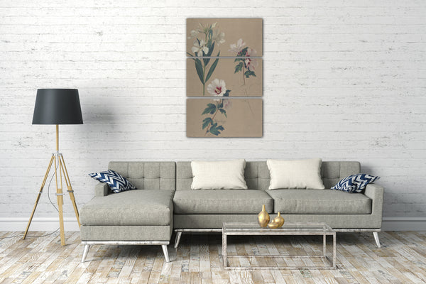 Top-Angebot Kunstdruck Adolf Senff - Studie von Hibiskuspflanzen Leinwand auf Keilrahmen gespannt