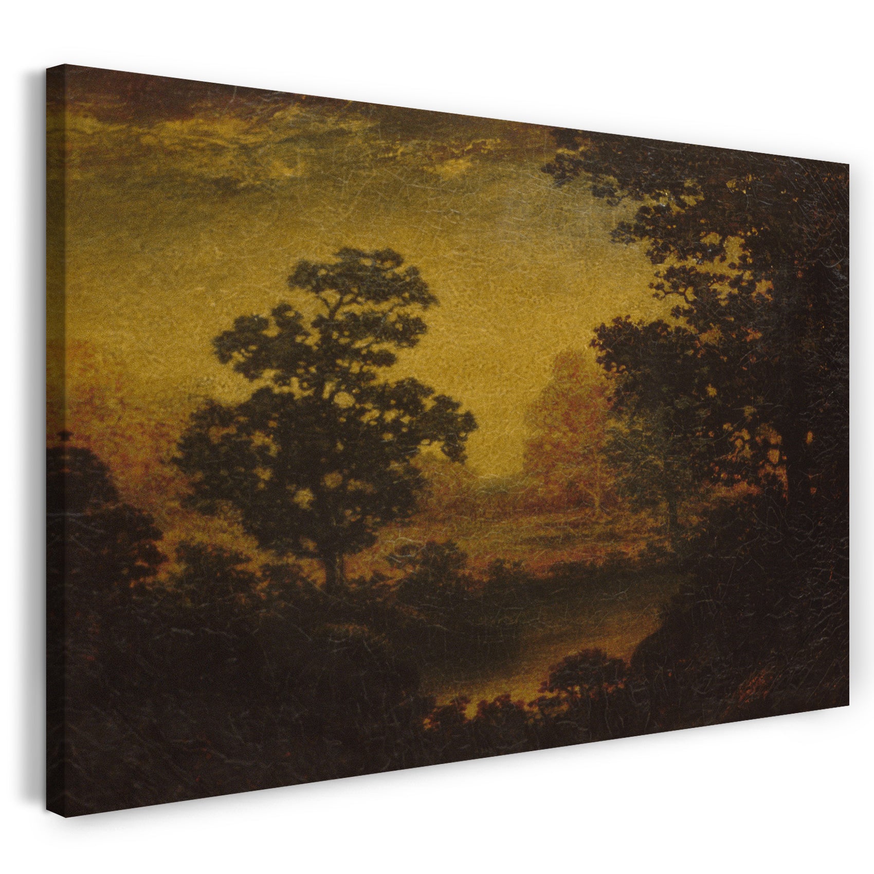 Top-Angebot Kunstdruck Ehemals Ralph Albert Blakelock zugeschrieben - Wald Vista Leinwand auf Keilrahmen gespannt