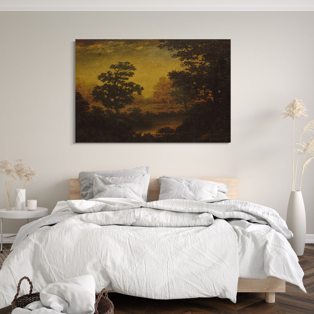 Top-Angebot Kunstdruck Ehemals Ralph Albert Blakelock zugeschrieben - Wald Vista Leinwand auf Keilrahmen gespannt