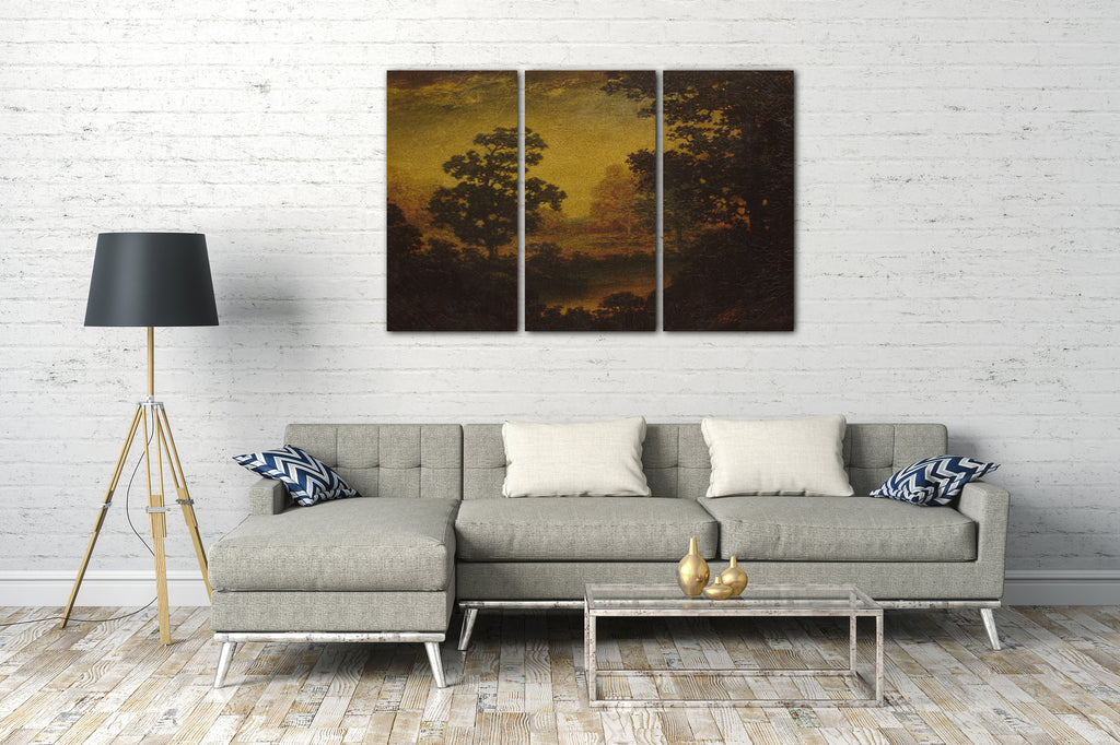 Top-Angebot Kunstdruck Ehemals Ralph Albert Blakelock zugeschrieben - Wald Vista Leinwand auf Keilrahmen gespannt