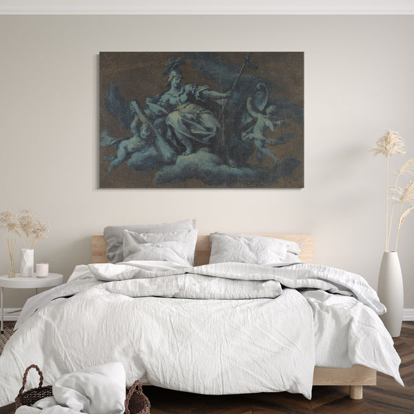 Top-Angebot Kunstdruck Anonym, Italienisch, erste Hälfte des 18. Jahrhunderts - Allegorische Figur der Kraft Leinwand auf Keilrahmen gespannt