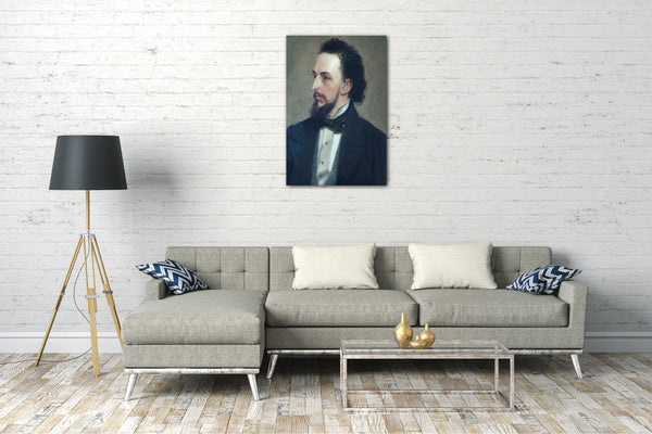 Top-Angebot Kunstdruck Ehemals Thomas Hicks zugeschrieben - Portrait eines Mannes Leinwand auf Keilrahmen gespannt