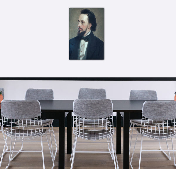 Top-Angebot Kunstdruck Ehemals Thomas Hicks zugeschrieben - Portrait eines Mannes Leinwand auf Keilrahmen gespannt
