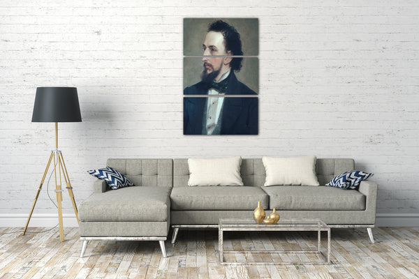 Top-Angebot Kunstdruck Ehemals Thomas Hicks zugeschrieben - Portrait eines Mannes Leinwand auf Keilrahmen gespannt