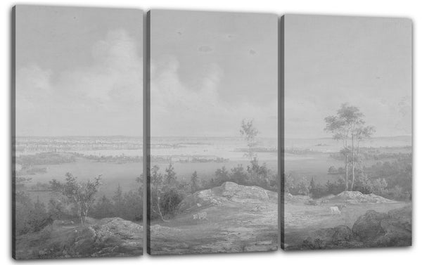 Leinwandbild Früher Asher Brown Durand zugeschrieben - Ansicht von New York von New Jersey aus