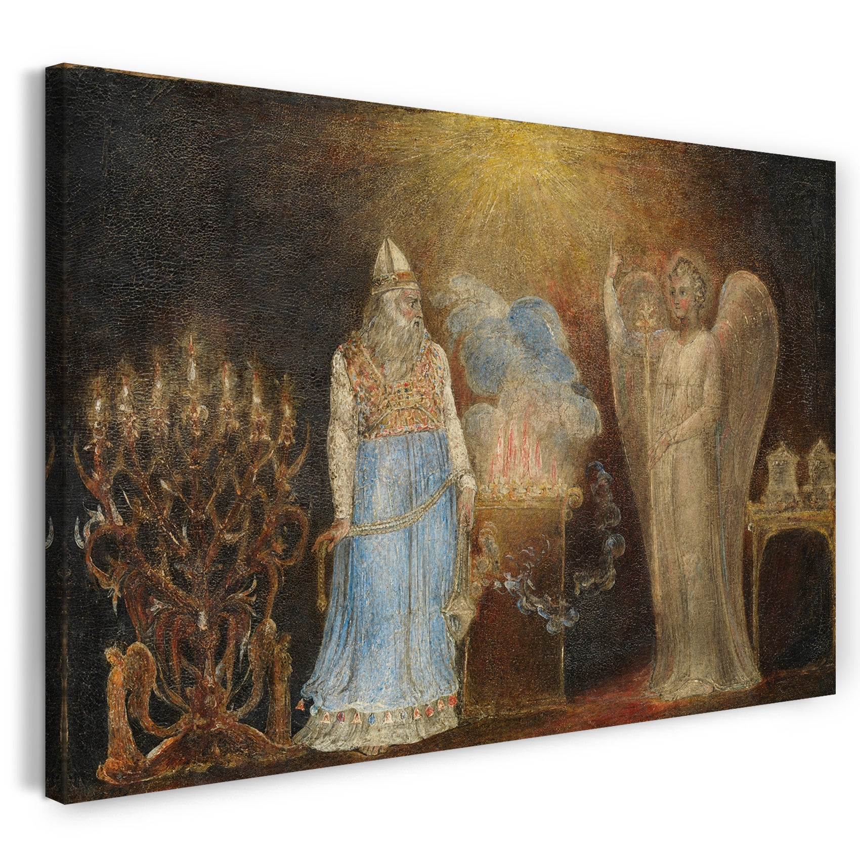 Top-Angebot Kunstdruck William Blake - Der Engel erscheint Zacharias Leinwand auf Keilrahmen gespannt