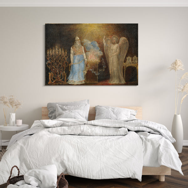 Top-Angebot Kunstdruck William Blake - Der Engel erscheint Zacharias Leinwand auf Keilrahmen gespannt