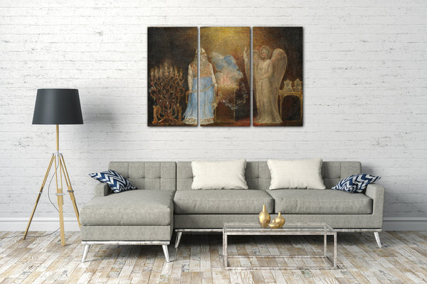 Top-Angebot Kunstdruck William Blake - Der Engel erscheint Zacharias Leinwand auf Keilrahmen gespannt