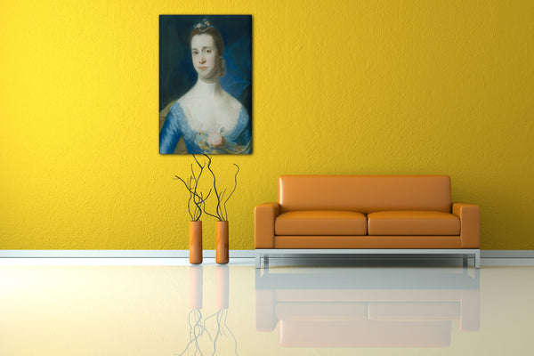 Top-Angebot Kunstdruck John Singleton Copley - Frau Edward Green (Mary Storer) Leinwand auf Keilrahmen gespannt