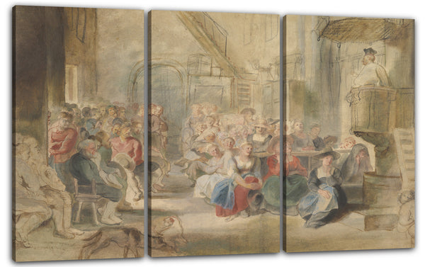 Leinwandbild Peter Paul Rubens - Eine Predigt in einer Dorfkirche
