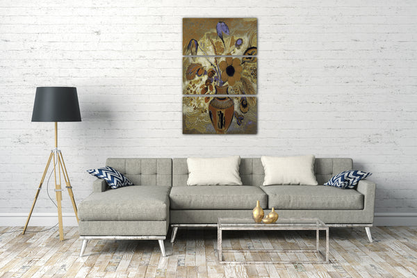 Top-Angebot Kunstdruck Odilon Redon - Etruskische Vase mit Blumen Leinwand auf Keilrahmen gespannt