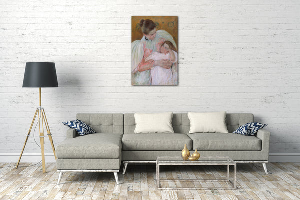Top-Angebot Kunstdruck Mary Cassatt - Krankenschwester und Kind Leinwand auf Keilrahmen gespannt